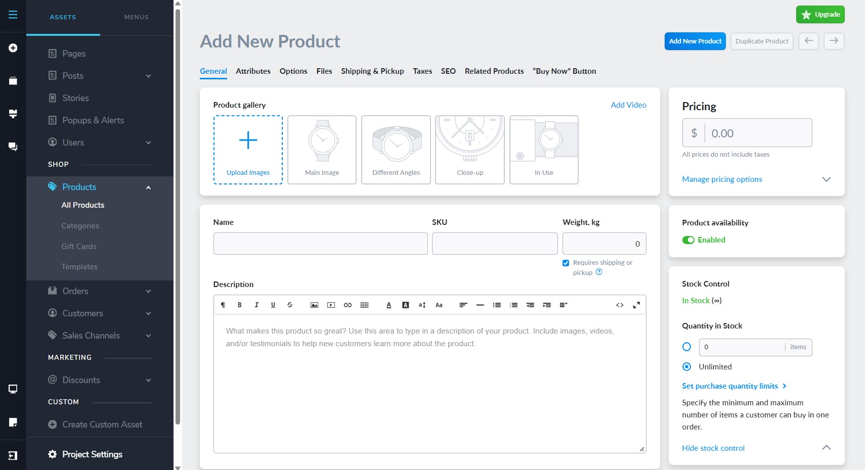Brizy Shop Add New Product Details.jpg