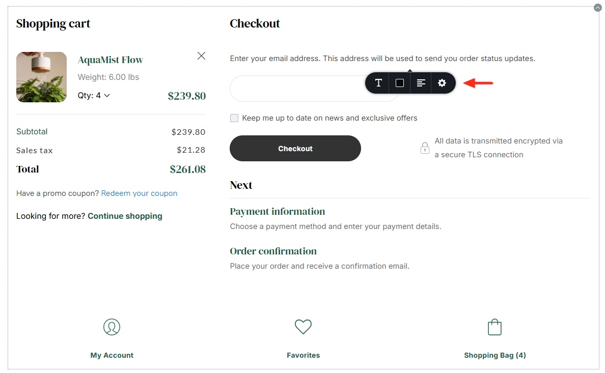 Brizy Shop Typography and Color setting for Cart.jpg