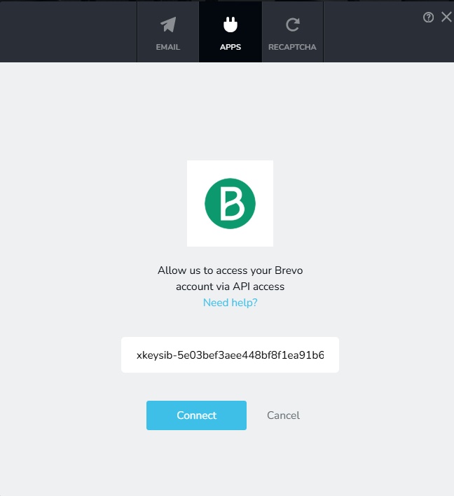 Brevo Integration Paste API key.jpg